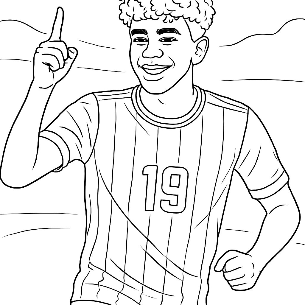 Lamine Yamal para colorear