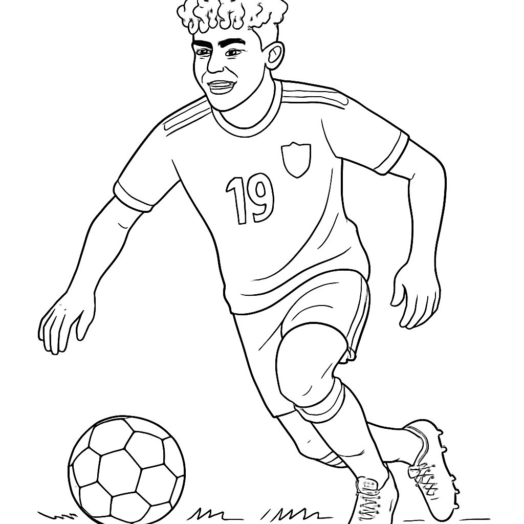 Lamine Yamal para colorear Dibujos para colorear e imprimir Lamine Yamal