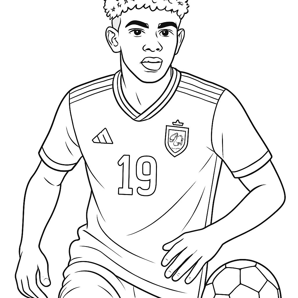 Lamine Yamal para colorear Dibujos para colorear e imprimir Lamine Yamal