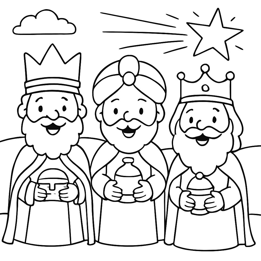 Los 3 Reyes Magos para colorear Dibujos para colorear e imprimir Los 3 Reyes Magos