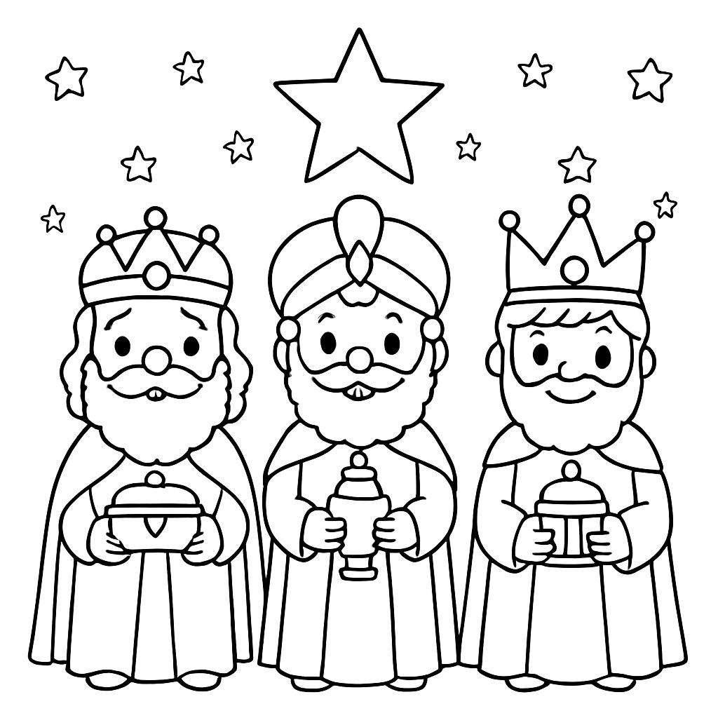 Los 3 Reyes Magos para colorear Dibujos para colorear e imprimir Los 3 Reyes Magos