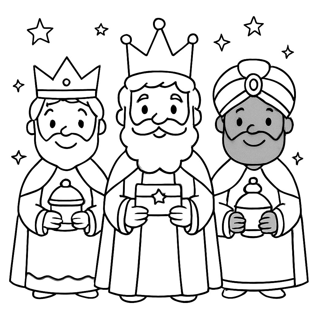 Los 3 Reyes Magos para colorear Dibujos para colorear e imprimir Los 3 Reyes Magos