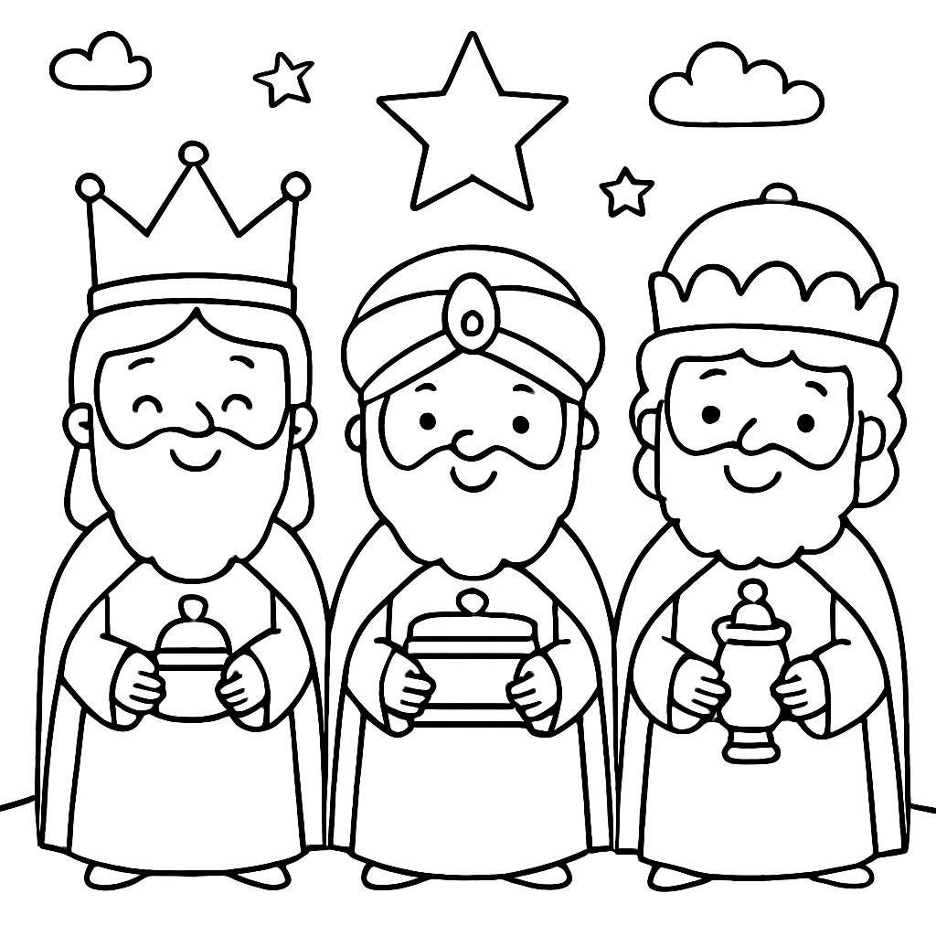 Los 3 Reyes Magos para colorear Dibujos para colorear e imprimir Los 3 Reyes Magos
