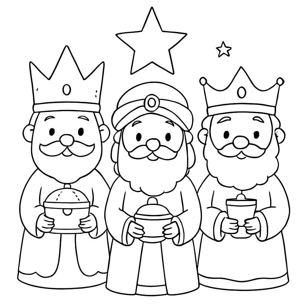 Los 3 Reyes Magos para colorear Dibujos para colorear e imprimir Los 3 Reyes Magos