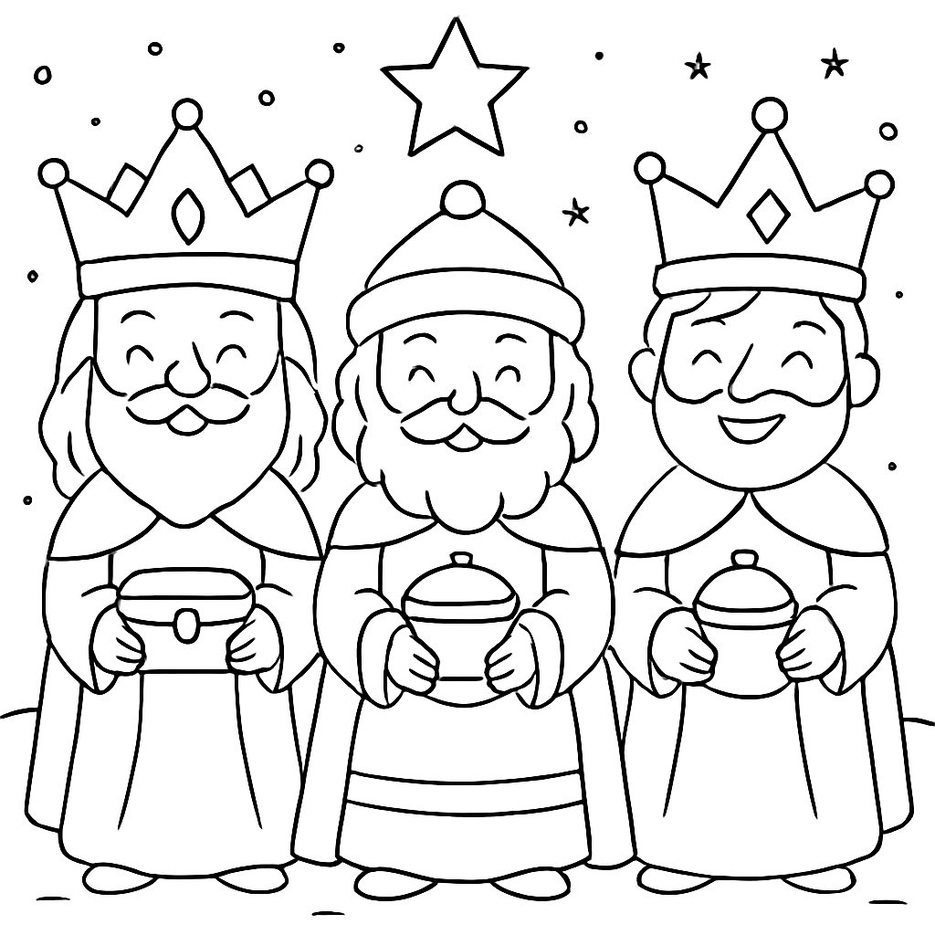 Los 3 Reyes Magos para colorear Dibujos para colorear e imprimir Los 3 Reyes Magos