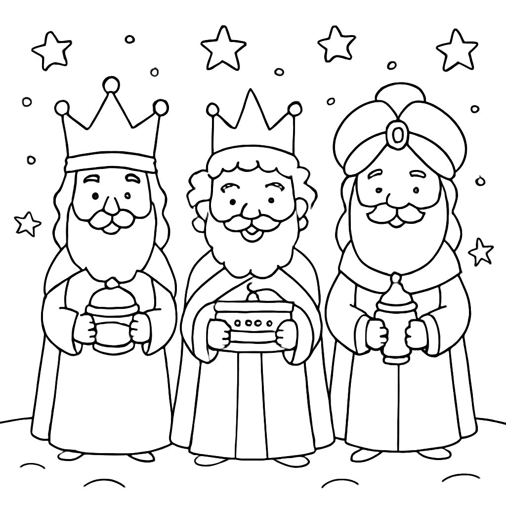 Los 3 Reyes Magos para colorear Dibujos para colorear e imprimir Los 3 Reyes Magos
