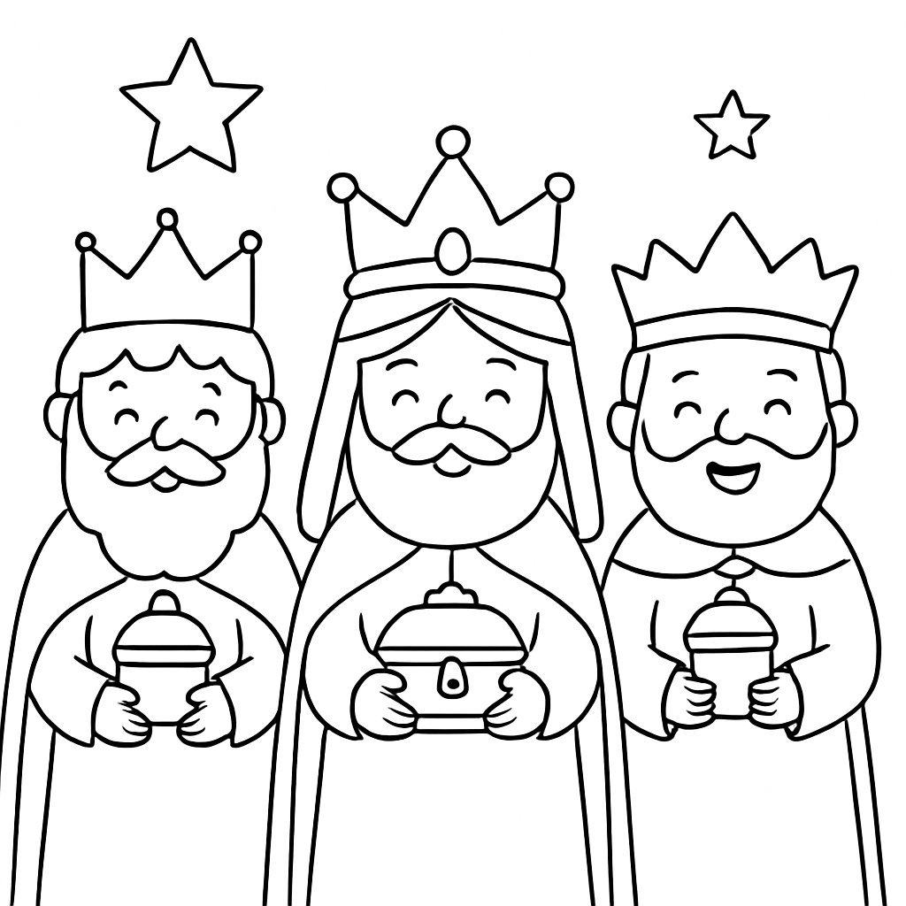 Los 3 Reyes Magos para colorear Dibujos para colorear e imprimir Los 3 Reyes Magos