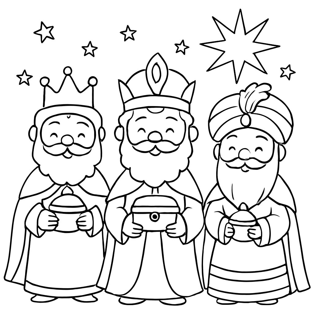 Los 3 Reyes Magos para colorear Dibujos para colorear e imprimir Los 3 Reyes Magos