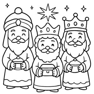 Los 3 Reyes Magos para colorear