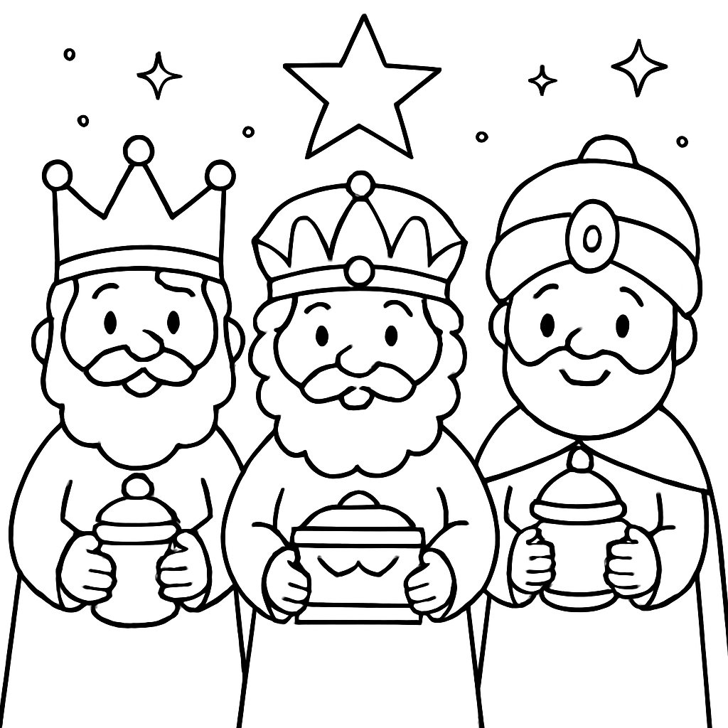 Dibujos para colorear e imprimir Los 3 Reyes Magos