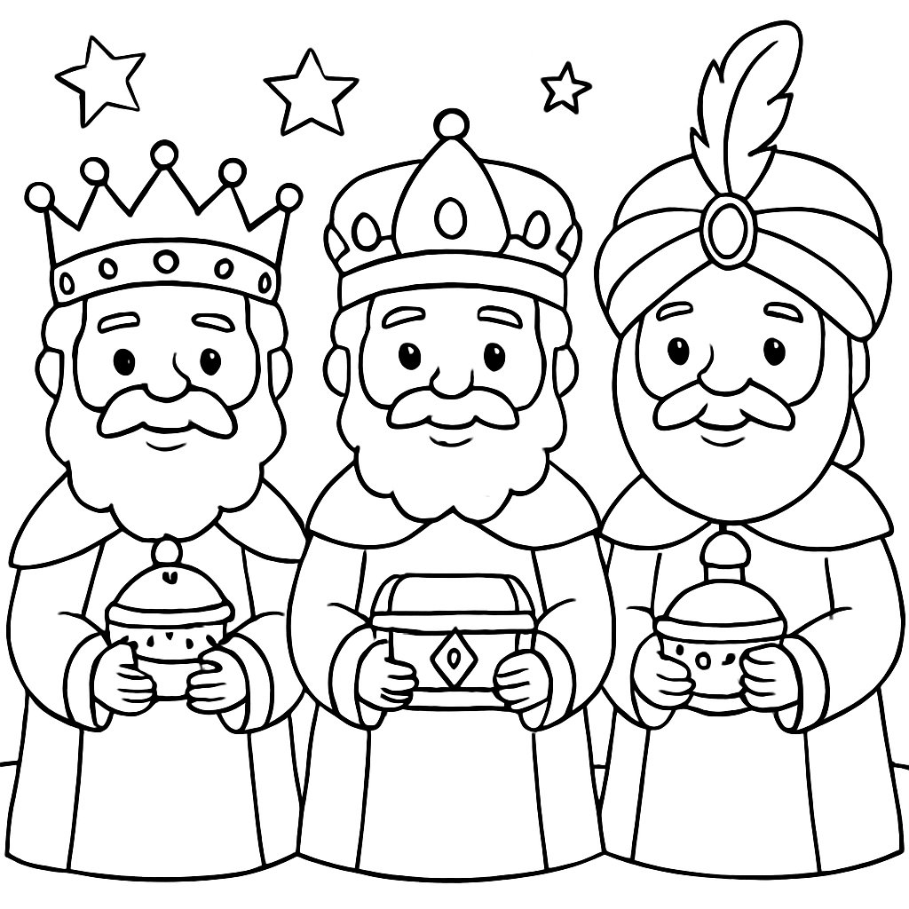 Los 3 Reyes Magos para colorear Dibujos para colorear e imprimir Los 3 Reyes Magos