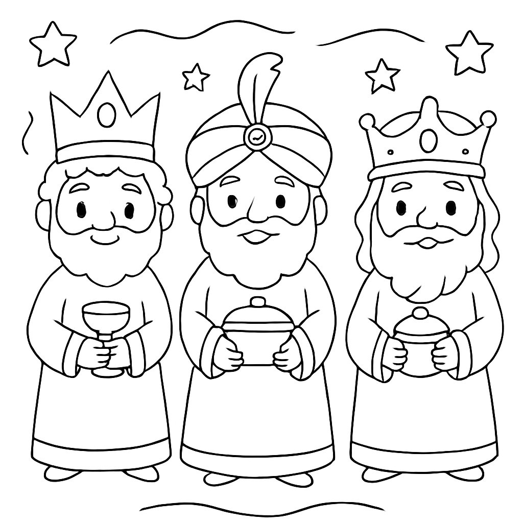 Los 3 Reyes Magos para colorear Dibujos para colorear e imprimir Los 3 Reyes Magos