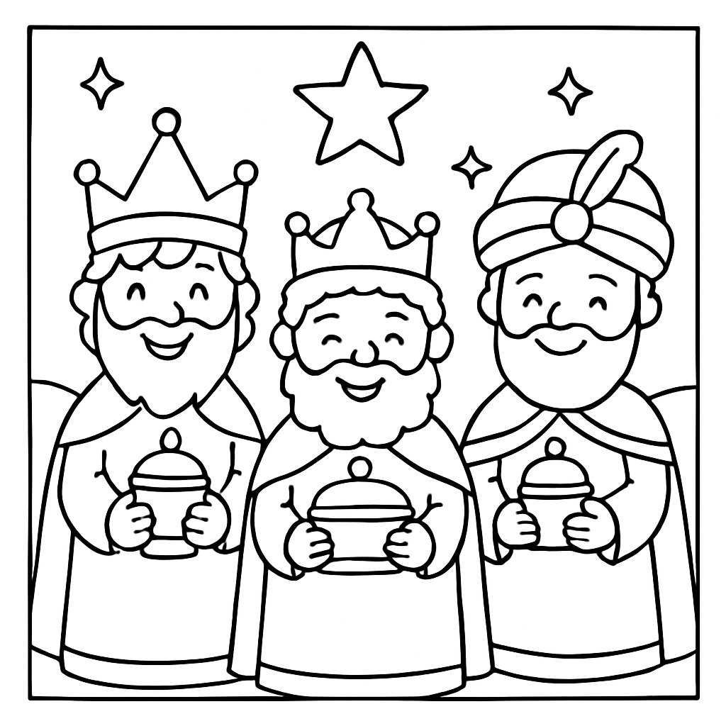 Los 3 Reyes Magos para colorear Dibujos para colorear e imprimir Los 3 Reyes Magos