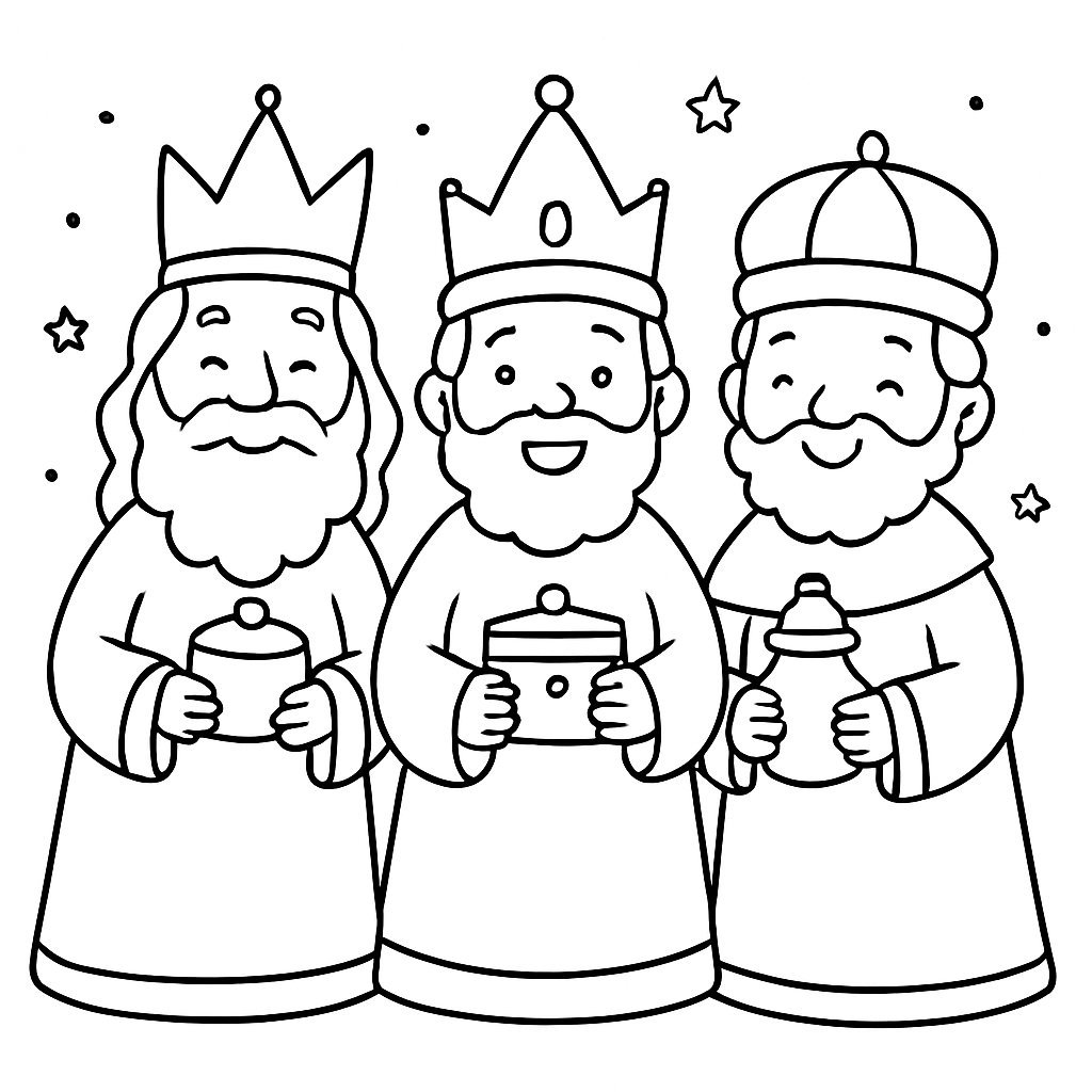 Los 3 Reyes Magos para colorear Dibujos para colorear e imprimir Los 3 Reyes Magos