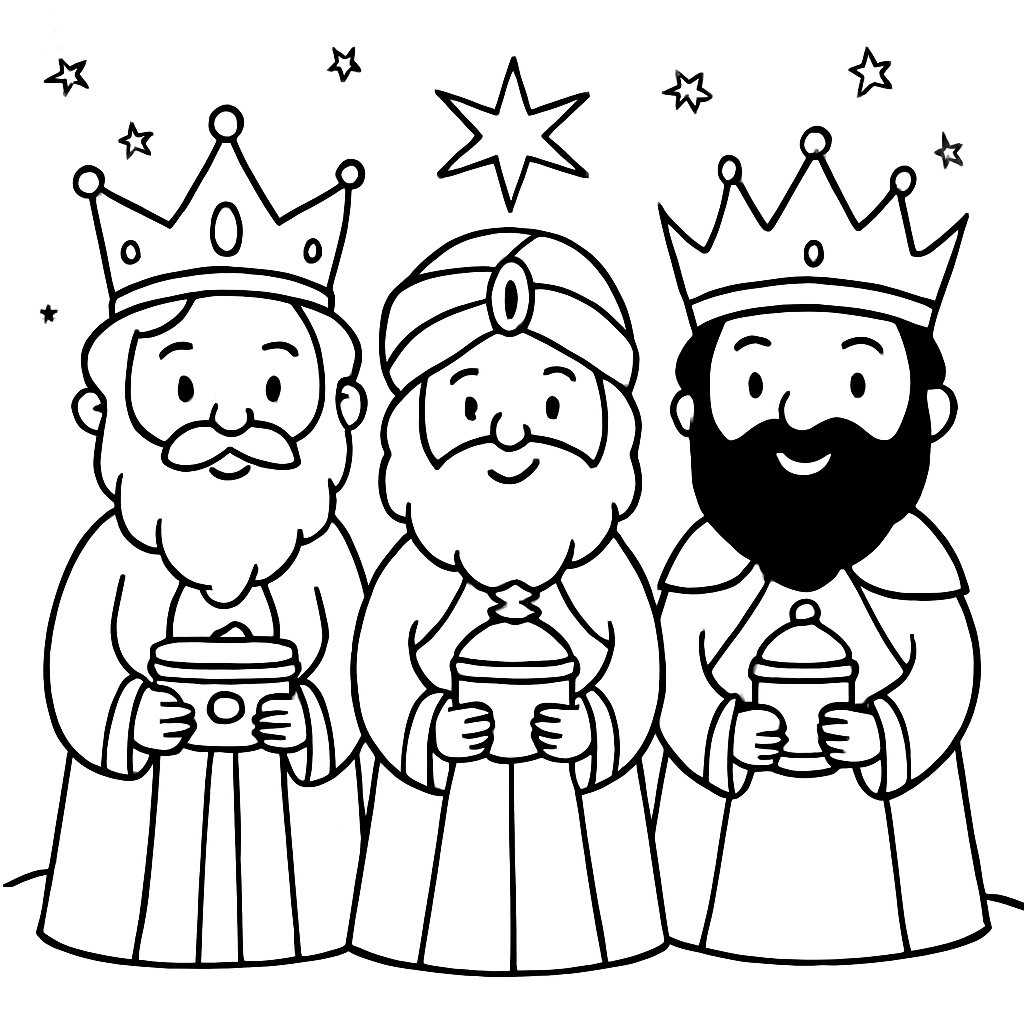 Los 3 Reyes Magos para colorear Dibujos para colorear e imprimir Los 3 Reyes Magos