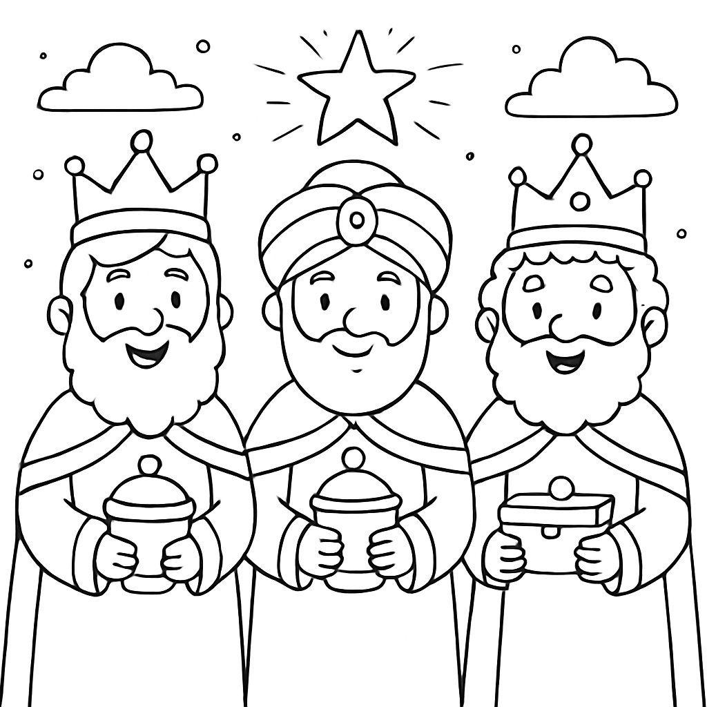Dibujos para colorear e imprimir Los 3 Reyes Magos