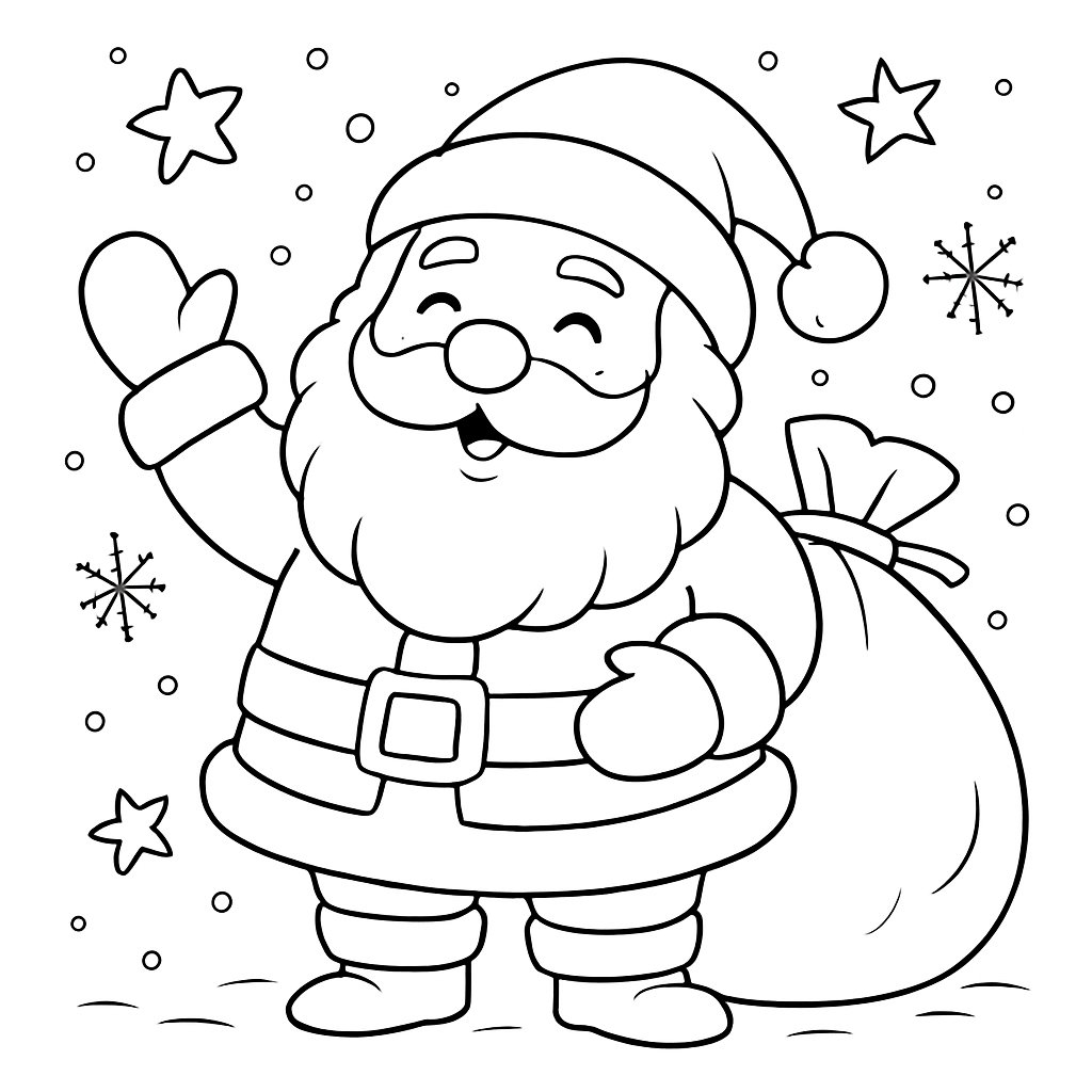 Papá Noel para colorear Dibujos para colorear e imprimir Papá Noel