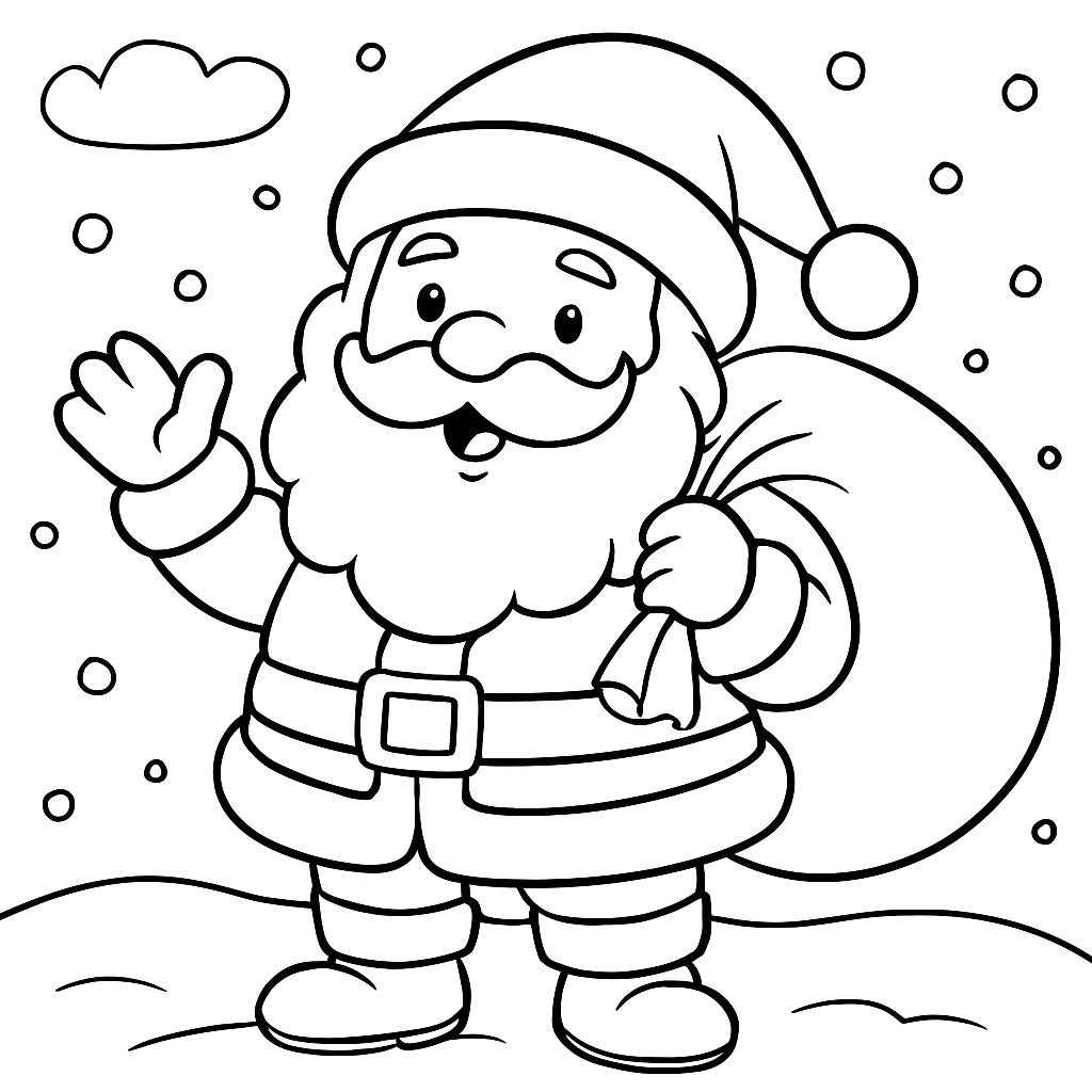 Papá Noel para colorear Dibujos para colorear e imprimir Papá Noel