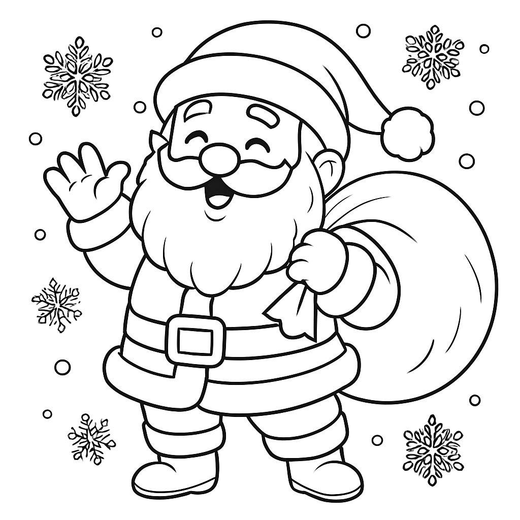 Papá Noel para colorear Dibujos para colorear e imprimir Papá Noel