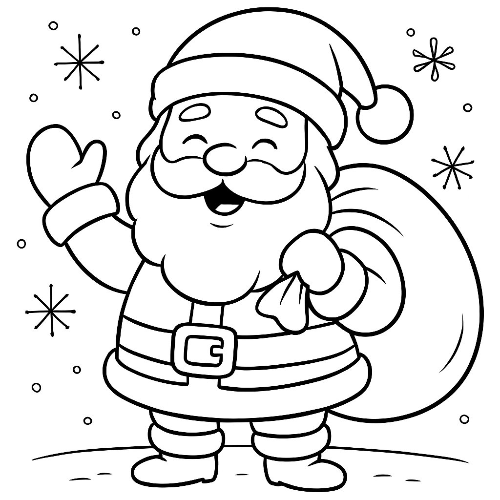 Papá Noel para colorear Dibujos para colorear e imprimir Papá Noel