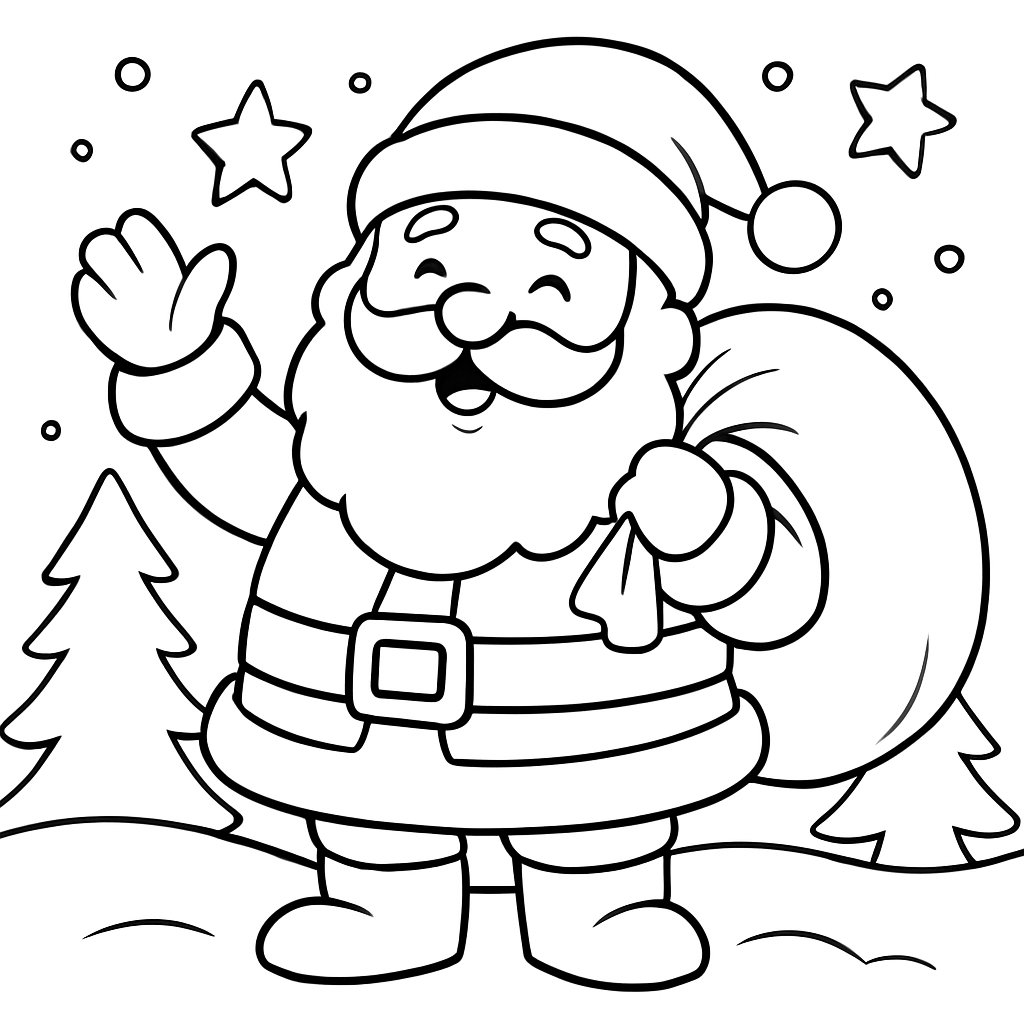 Papá Noel para colorear Dibujos para colorear e imprimir Papá Noel