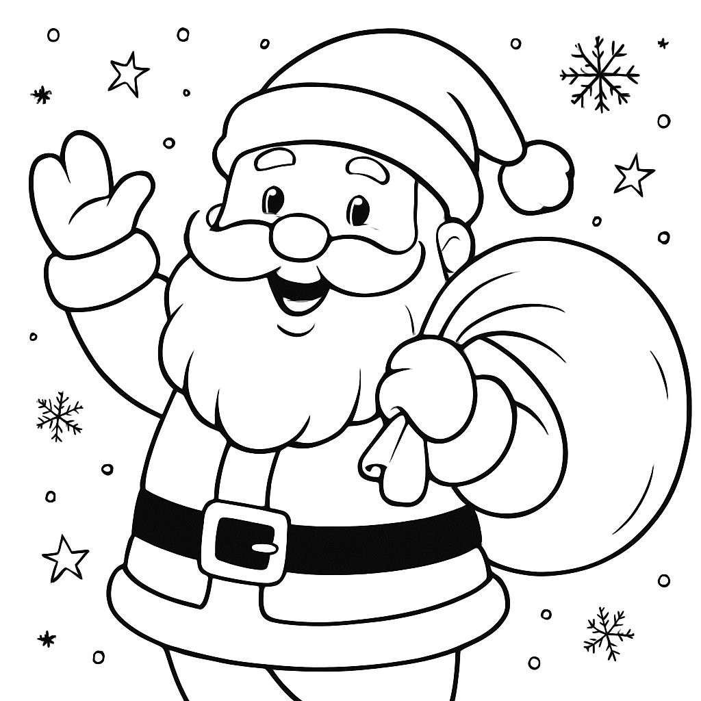 Papá Noel para colorear Dibujos para colorear e imprimir Papá Noel