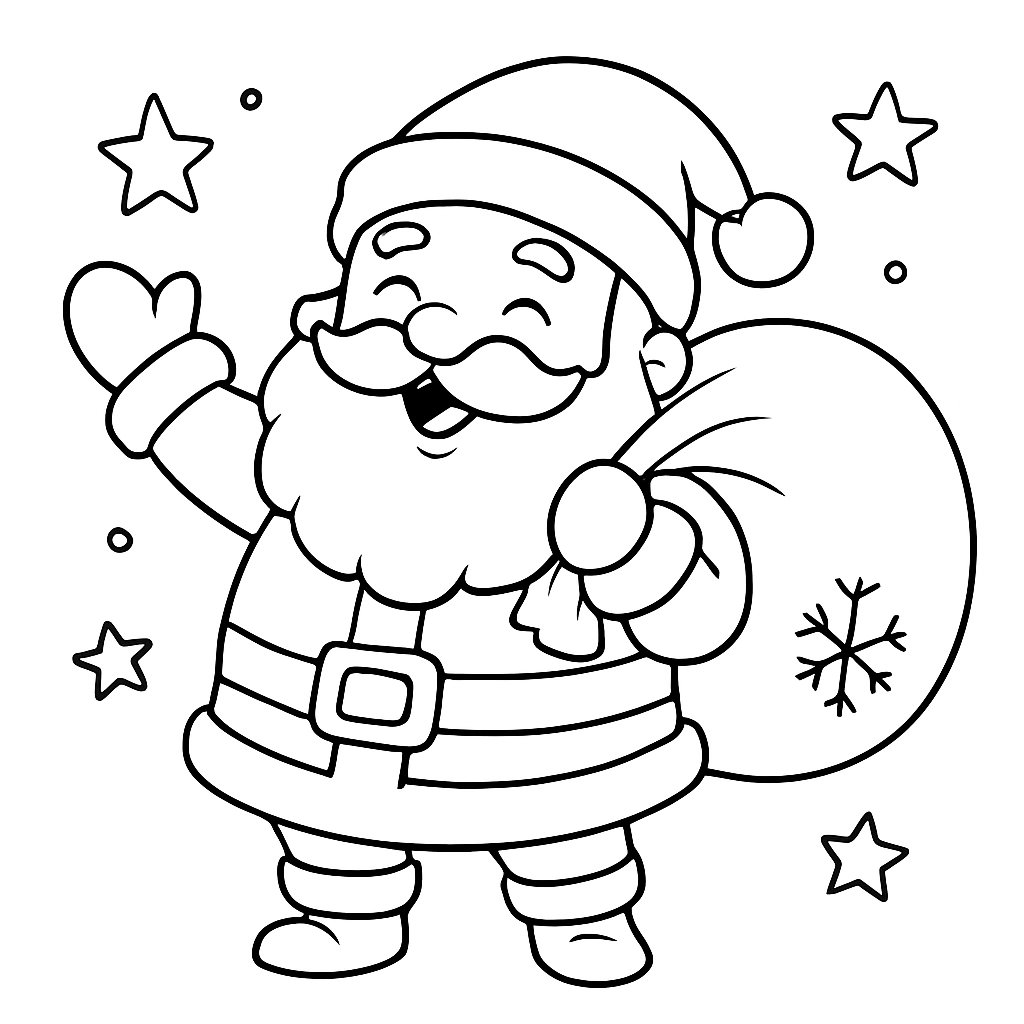 Papá Noel para colorear Dibujos para colorear e imprimir Papá Noel