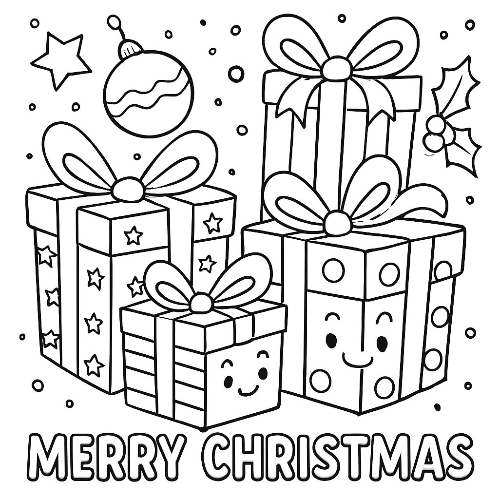 Regalos De Navidad para colorear Dibujos para colorear e imprimir Regalos De Navidad