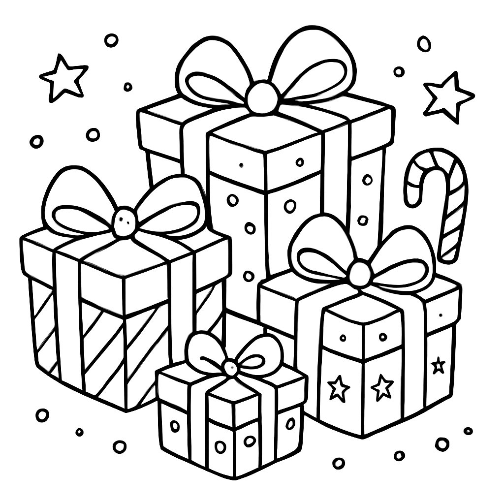 Regalos De Navidad para colorear Dibujos para colorear e imprimir Regalos De Navidad