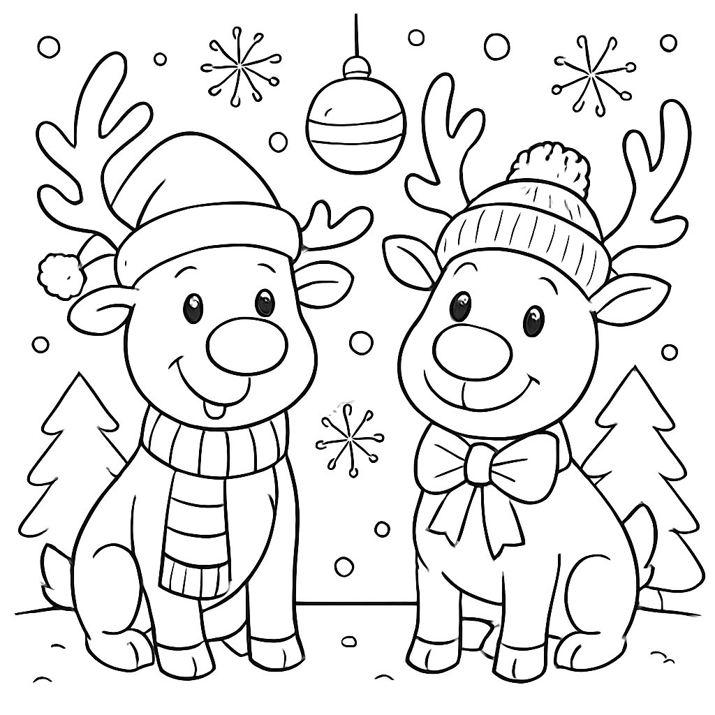Renos de Navidad para colorear