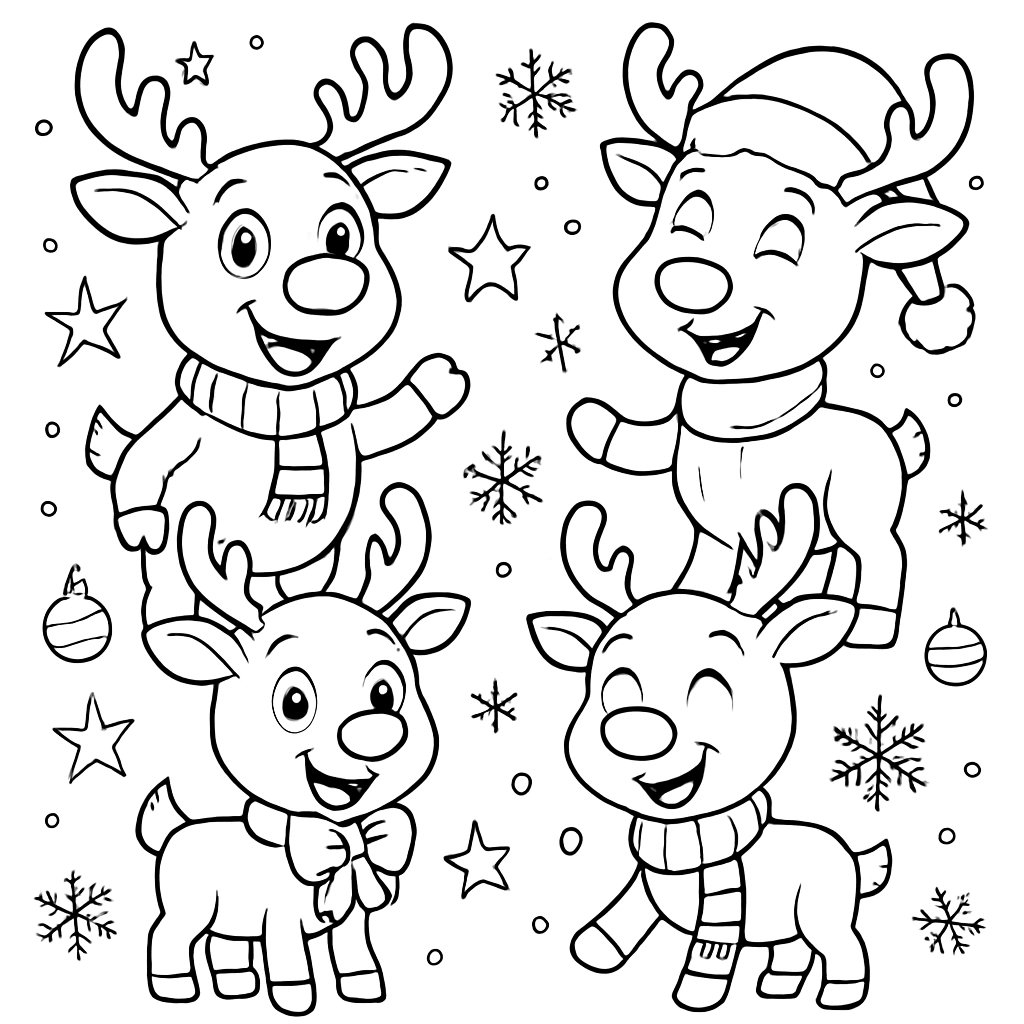 Renos De Navidad para colorear Dibujos para colorear e imprimir Renos De Navidad