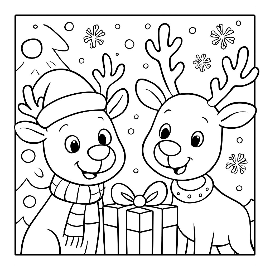 Renos De Navidad para colorear Dibujos para colorear e imprimir Renos De Navidad